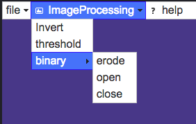 menu created from JSON