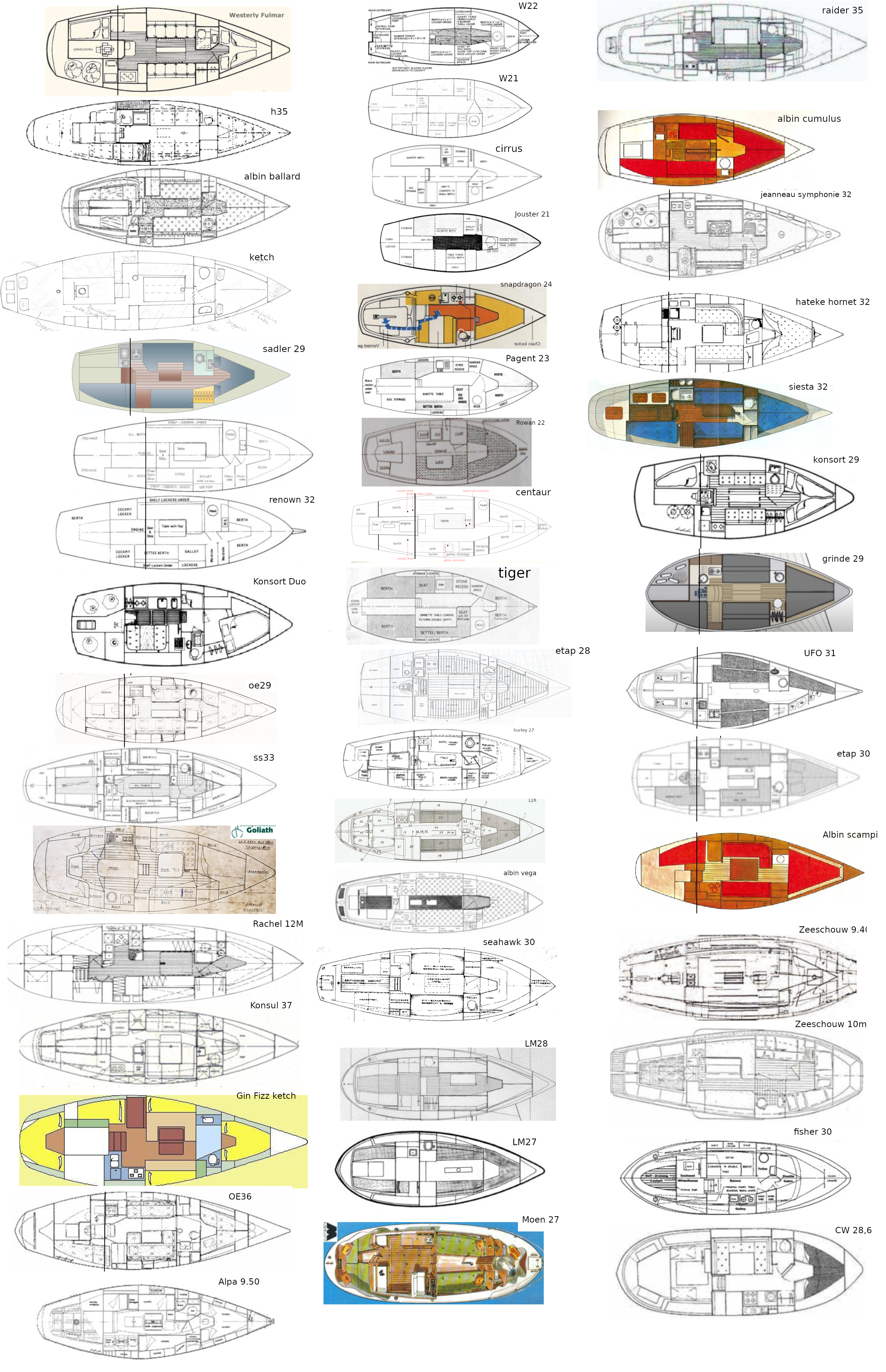 image of sailboats all scaled to size